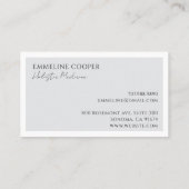 Moderne Minimalistische Holistische Medizin Visitenkarte (Rückseite)