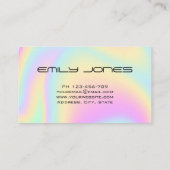 Moderne Minimalistische Holografie-Visitenkarte Visitenkarte (Rückseite)