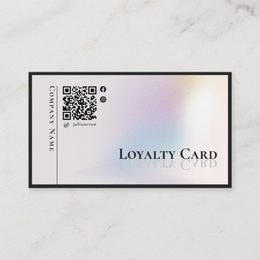 Moderne Minimalistische Holographic Silber Loyalty Visitenkarte (Vorderseite)