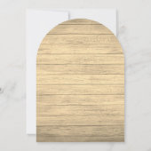 Moderne minimalistische Holzoptik-Hochzeit Einladung (Rückseite)