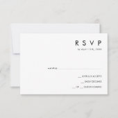 Moderne Minimalistische horizontale RSVP-Karte RSVP Karte (Vorderseite)