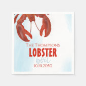Moderne Minimalistische Hummerbühne Meeresfrüchte Serviette (Vorderseite)
