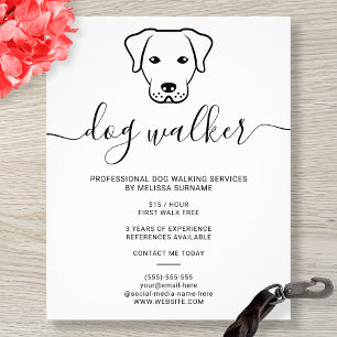 Moderne minimalistische Hunde-Linienkunst-Design - Flyer