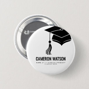Moderne Minimalistische Hut und Quaste Abschlussfe Button