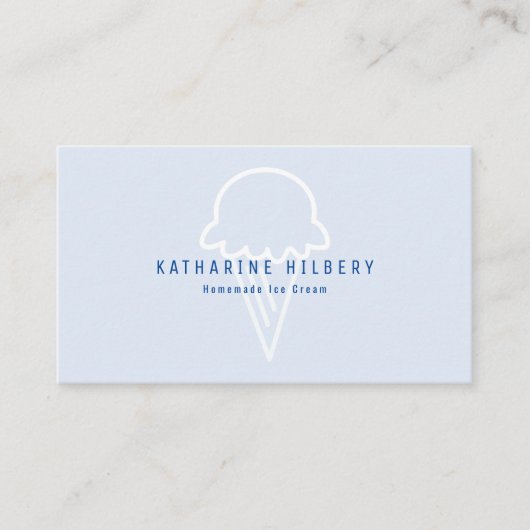 Moderne Minimalistische Ice Creme Blue Business Ca Visitenkarte (Vorderseite)