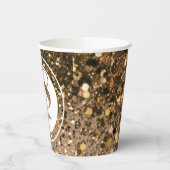 Moderne minimalistische Imitate Gold Glitzer 18. G Pappbecher (Links)