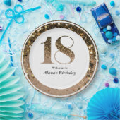 Moderne minimalistische Imitate Gold Glitzer 18. G Pappteller (Party)