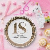 Moderne minimalistische Imitate Gold Glitzer 18. G Pappteller (Party)