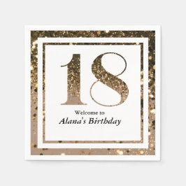 Moderne minimalistische Imitate Gold Glitzer 18. G Serviette