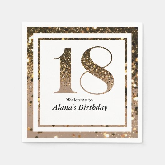 Moderne minimalistische Imitate Gold Glitzer 18. G Serviette (Vorderseite)