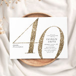 Moderne minimalistische Imitate Gold Glitzer 40. G Einladung<br><div class="desc">Moderne minimalistische 40. Geburtstag Party Einladung bietet stilvolle Imitate Gold Glitzer Nummer 40 und Ihre Party Details in klassischen Serif-Schriftart,  einfach und elegant,  große Überraschung Erwachsenenalter Geburtstag Einladung. Die Hintergrundfarbe kann in jeder Farbe Ihrer Wahl geändert werden.</div>