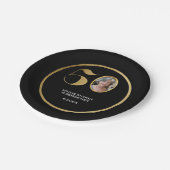 Moderne minimalistische Imitate Gold Glitzer 50. G Pappteller (Schrägansicht)