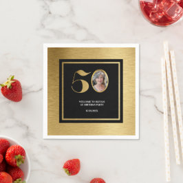 Moderne minimalistische Imitate Gold Glitzer 50. G Serviette