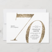 Moderne minimalistische Imitate Gold Glitzer 70. G Einladung (Vorderseite)