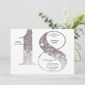 Moderne minimalistische Imitate Gold Glitzer 70. G Einladung (Stehend Vorderseite)