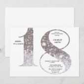 Moderne minimalistische Imitate Gold Glitzer 70. G Einladung (Vorne/Hinten)