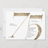 Moderne minimalistische Imitate Gold Glitzer 75. G Einladung (Vorderseite)