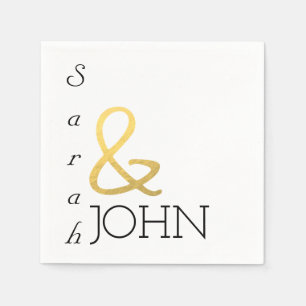 Moderne, minimalistische Imitate Goldhochzeit Serviette