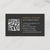 Moderne Minimalistische Imitats Gold 4 Fotos Frise Visitenkarte (Rückseite)