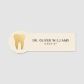 Moderne Minimalistische Imitats Gold Tooth Dental Namensschild (Vorderseite)