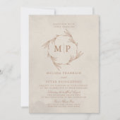 Moderne Minimalistische Initialen Hochzeit Einladung (Vorderseite)