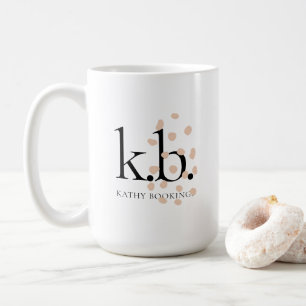 Moderne Minimalistische Initialen Kaffee Tasse