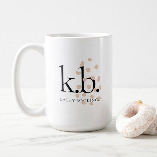 Moderne Minimalistische Initialen Kaffee Tasse (Mit Donut)