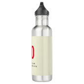 Moderne Minimalistische Initialen Rotes Monogramm  Edelstahlflasche (Rechts)