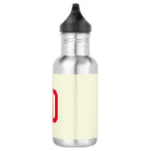 Moderne Minimalistische Initialen Rotes Monogramm  Edelstahlflasche (Rechts)