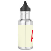 Moderne Minimalistische Initialen Rotes Monogramm  Edelstahlflasche (Links)