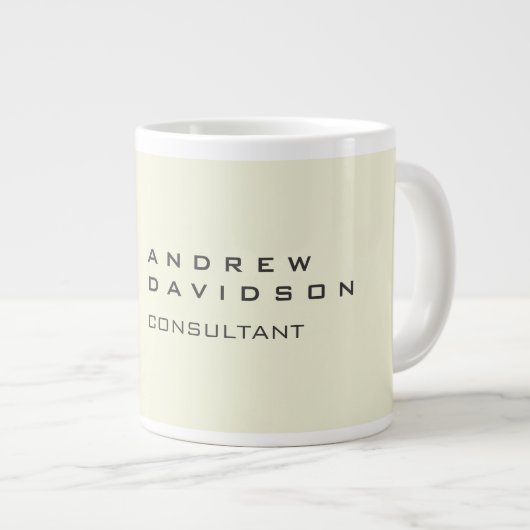 Moderne Minimalistische Initialen Rotes Monogramm Jumbo-Tasse (Vorderseite Rechts)