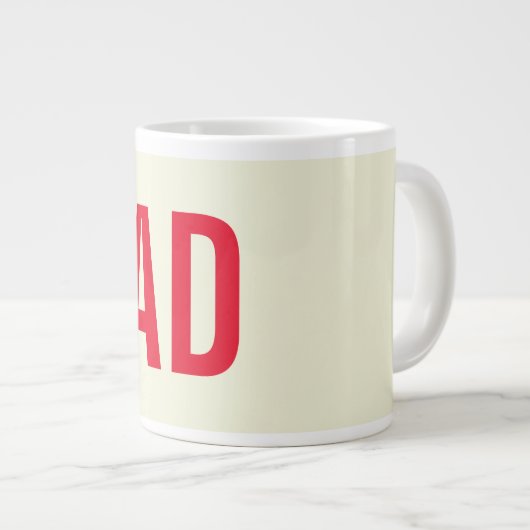 Moderne Minimalistische Initialen Rotes Monogramm  Jumbo-Tasse (Vorderseite Rechts)