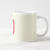 Moderne Minimalistische Initialen Rotes Monogramm  Jumbo-Tasse (Rechts)