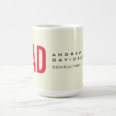 Moderne Minimalistische Initialen Rotes Monogramm Kaffeetasse (Mittel)