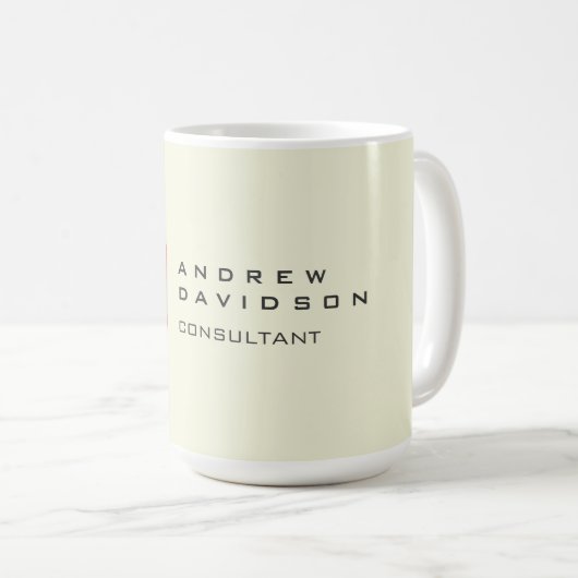 Moderne Minimalistische Initialen Rotes Monogramm Kaffeetasse (VorderseiteRechts)