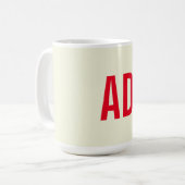 Moderne Minimalistische Initialen Rotes Monogramm  Kaffeetasse (Vorderseite Links)