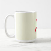 Moderne Minimalistische Initialen Rotes Monogramm  Kaffeetasse (Links)