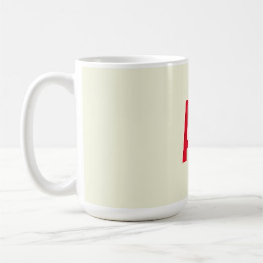 Moderne Minimalistische Initialen Rotes Monogramm  Kaffeetasse (Links)