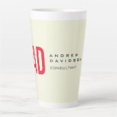 Moderne Minimalistische Initialen Rotes Monogramm Milchtasse (Vorderseite)