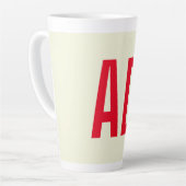 Moderne Minimalistische Initialen Rotes Monogramm Milchtasse (Linke Ecke)