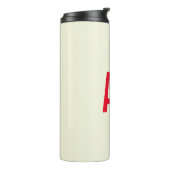 Moderne Minimalistische Initialen Rotes Monogramm  Thermosbecher (Nach links gedreht)