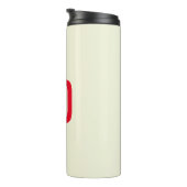 Moderne Minimalistische Initialen Rotes Monogramm  Thermosbecher (Nach rechts gedreht)