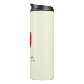 Moderne Minimalistische Initialen Rotes Monogramm Thermosbecher (Nach rechts gedreht)