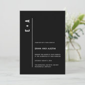 Moderne Minimalistische Initials Foto Hochzeit Einladung (Stehend Vorderseite)