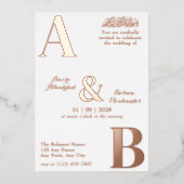 Moderne Minimalistische islamische Hochzeit Folieneinladung (Vorderseite)