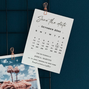 Moderne minimalistische Kalender-Foto-Speichern Si Einladung