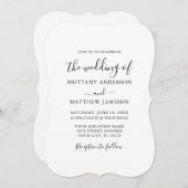 Moderne Minimalistische Kalligrafie Einladung (Vorne/Hinten)