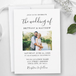 Moderne Minimalistische Kalligrafie - Foto Hochzei Einladung