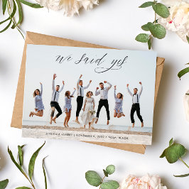 Moderne Minimalistische Kalligrafie-Foto-Hochzeit Ankündigung