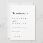 Moderne Minimalistische Kalligrafie-Foto-Hochzeit Einladung (Vorderseite)